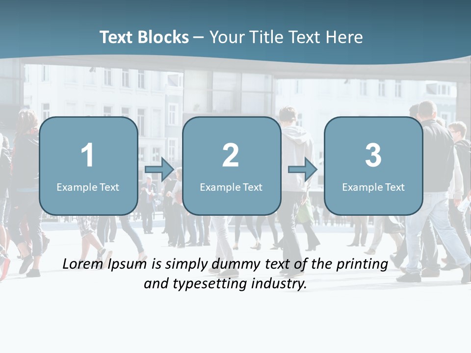 A Group Of People Walking Down A Street PowerPoint Template