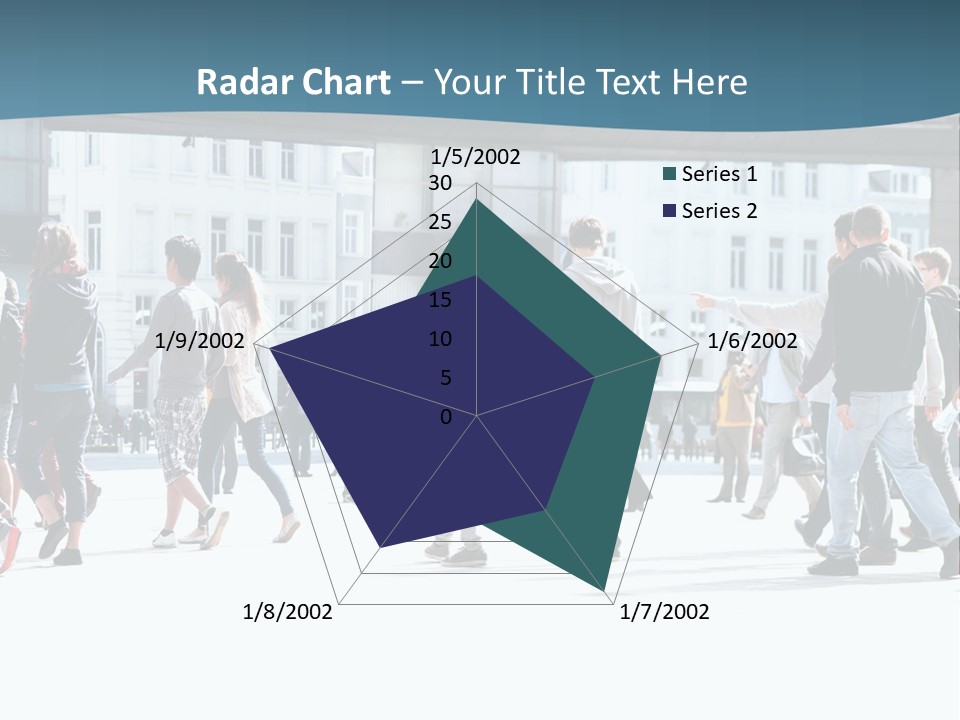 A Group Of People Walking Down A Street PowerPoint Template
