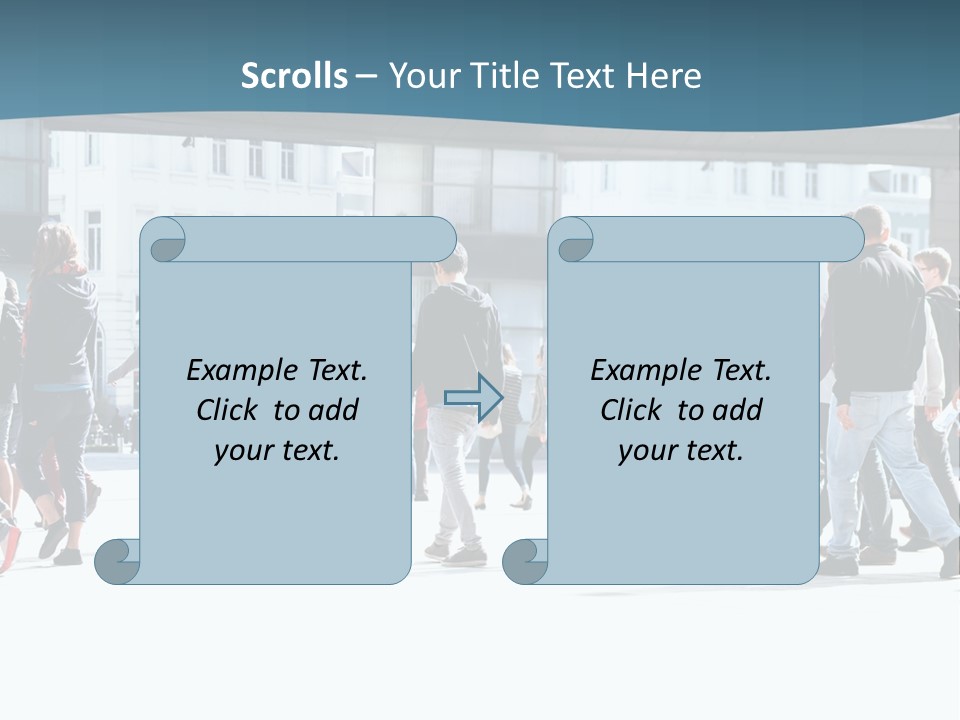 A Group Of People Walking Down A Street PowerPoint Template
