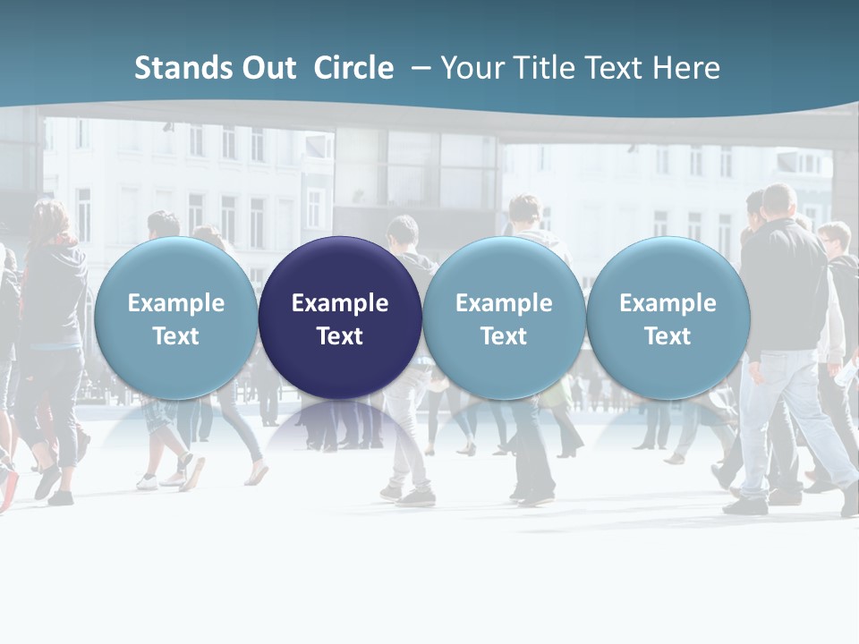 A Group Of People Walking Down A Street PowerPoint Template