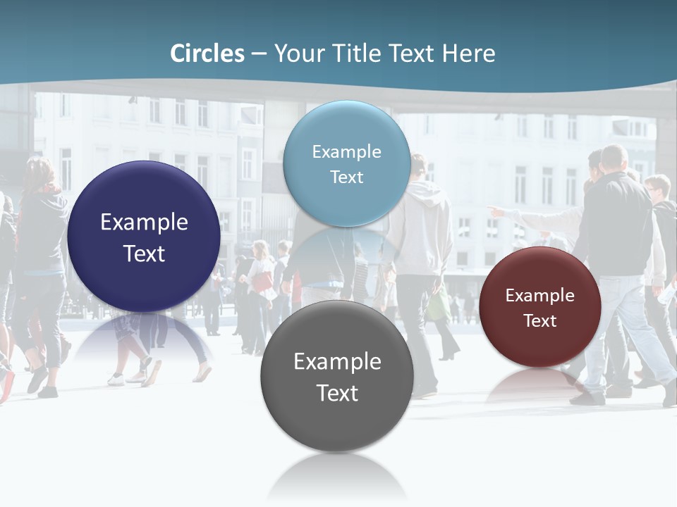 A Group Of People Walking Down A Street PowerPoint Template