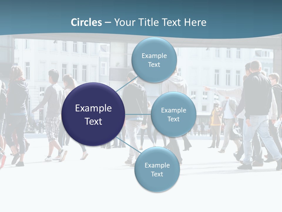 A Group Of People Walking Down A Street PowerPoint Template