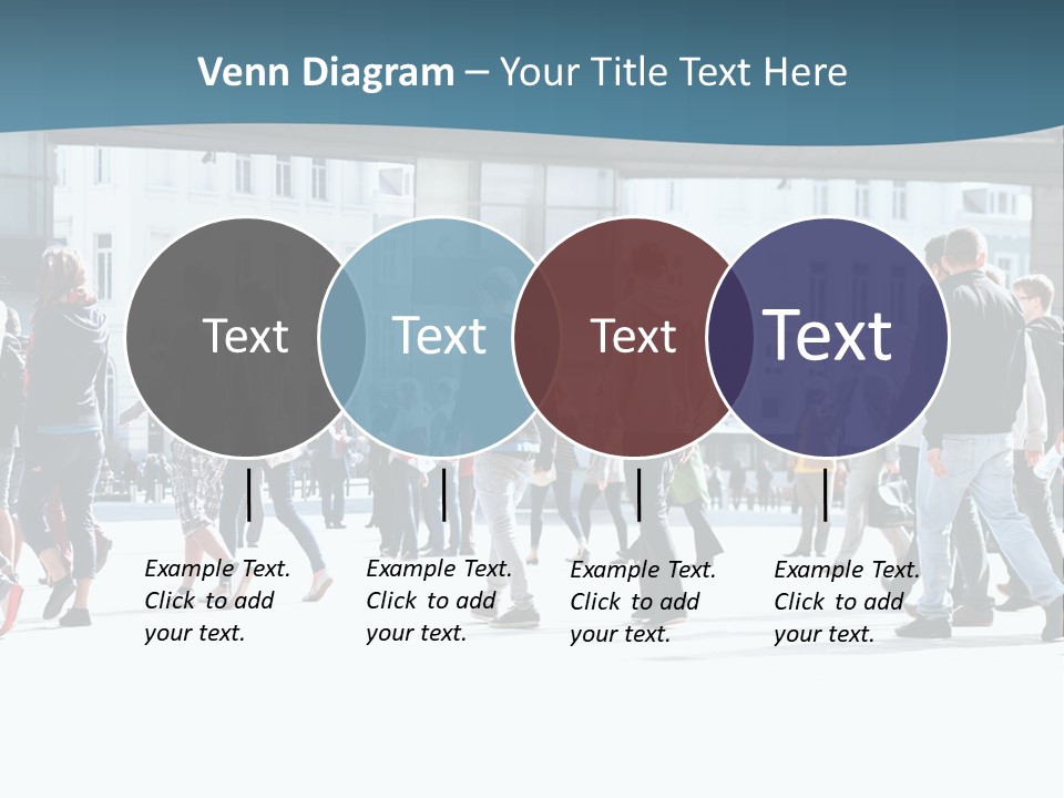 A Group Of People Walking Down A Street PowerPoint Template