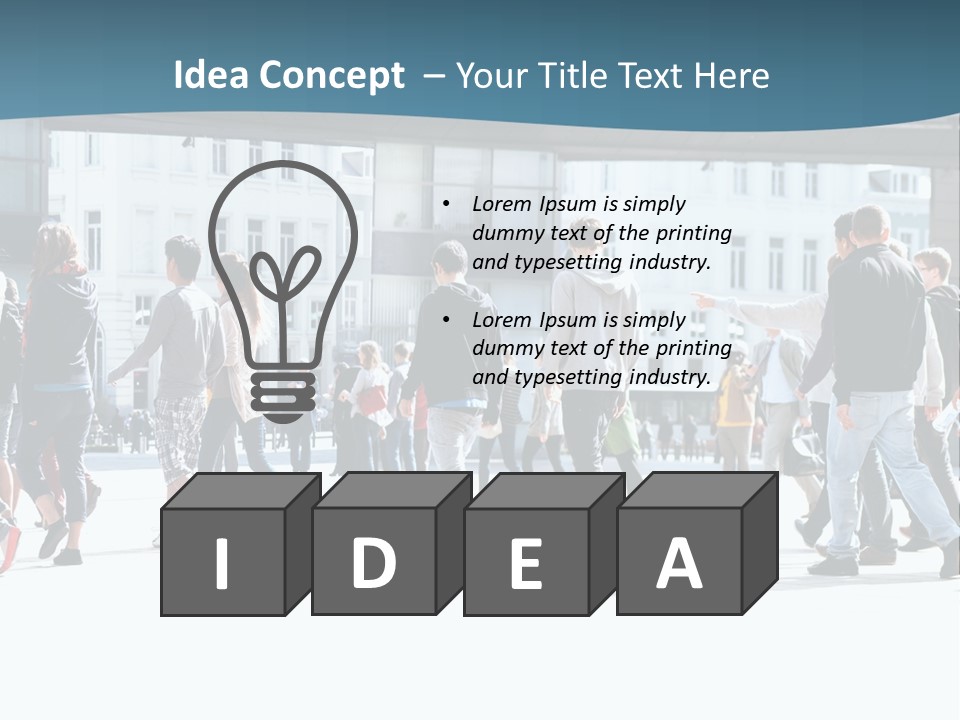 A Group Of People Walking Down A Street PowerPoint Template