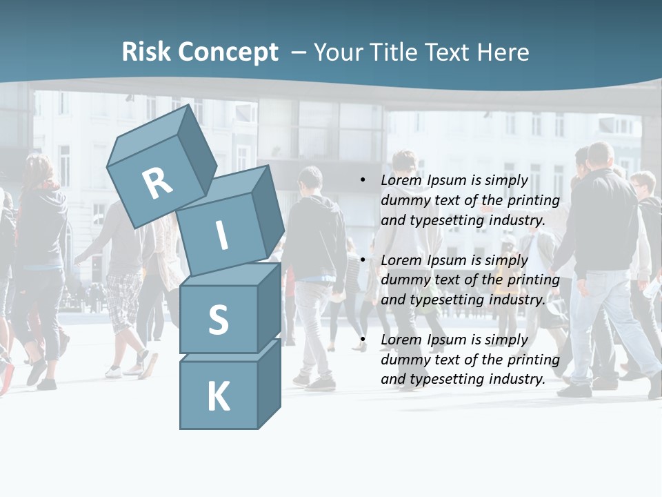 A Group Of People Walking Down A Street PowerPoint Template