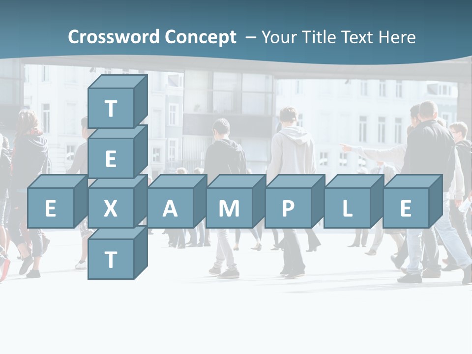 A Group Of People Walking Down A Street PowerPoint Template