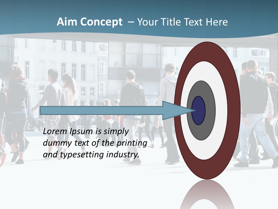 A Group Of People Walking Down A Street PowerPoint Template