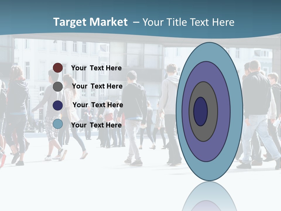 A Group Of People Walking Down A Street PowerPoint Template