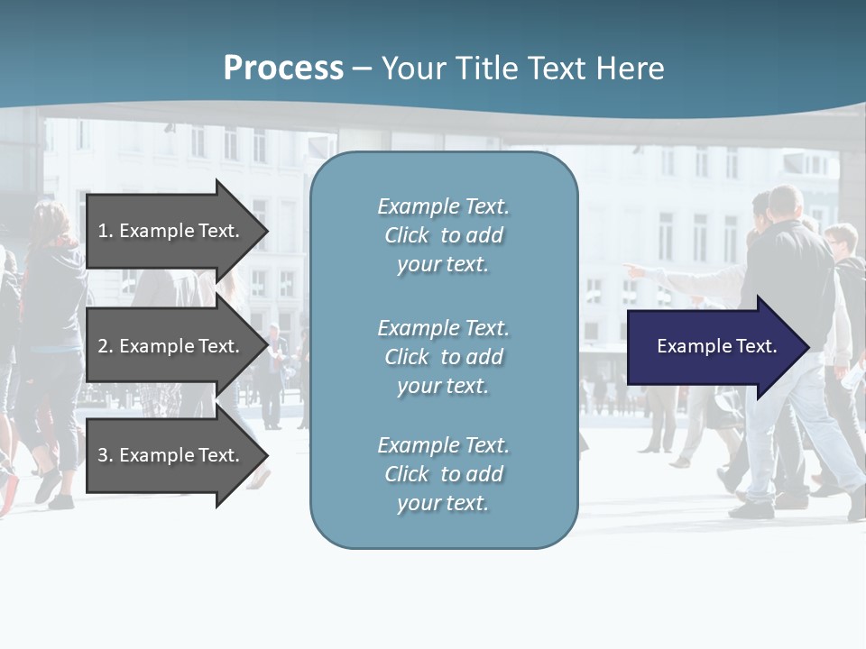 A Group Of People Walking Down A Street PowerPoint Template