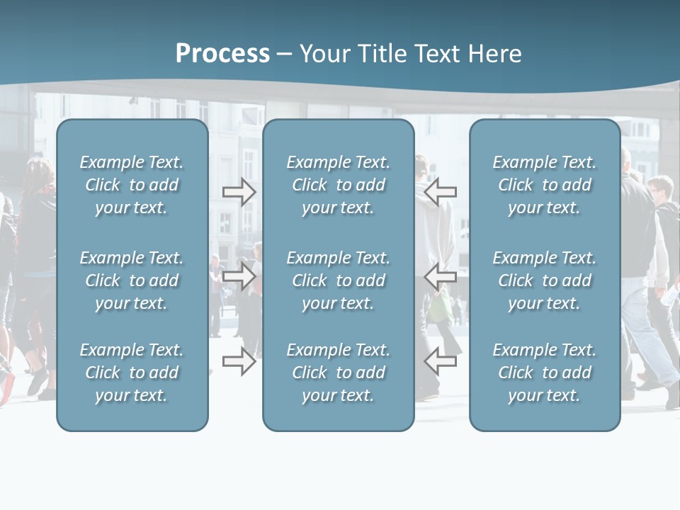 A Group Of People Walking Down A Street PowerPoint Template