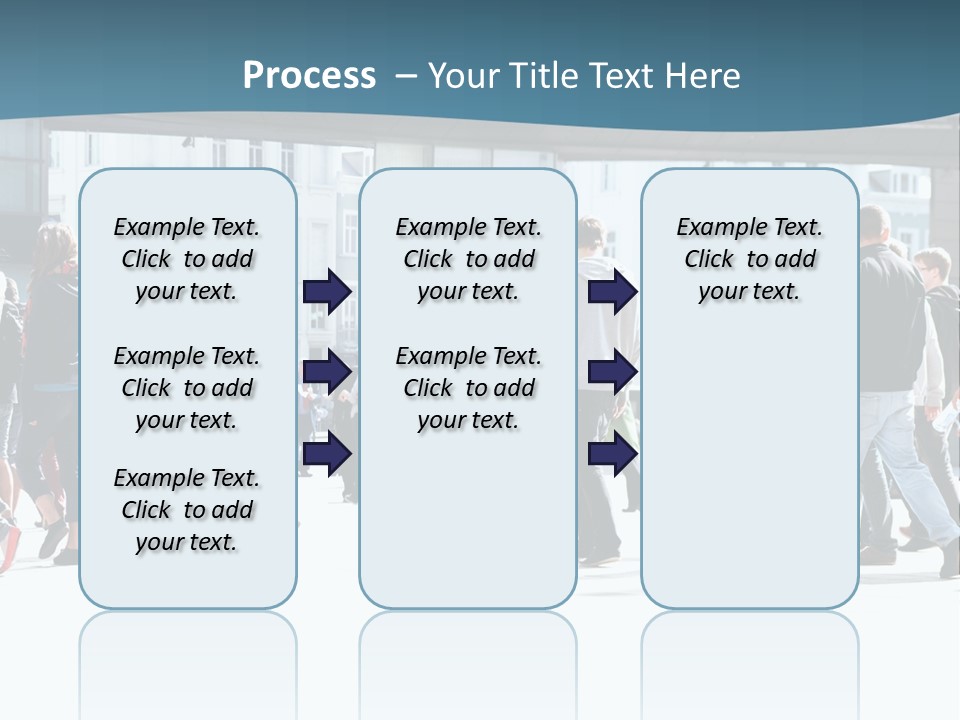 A Group Of People Walking Down A Street PowerPoint Template