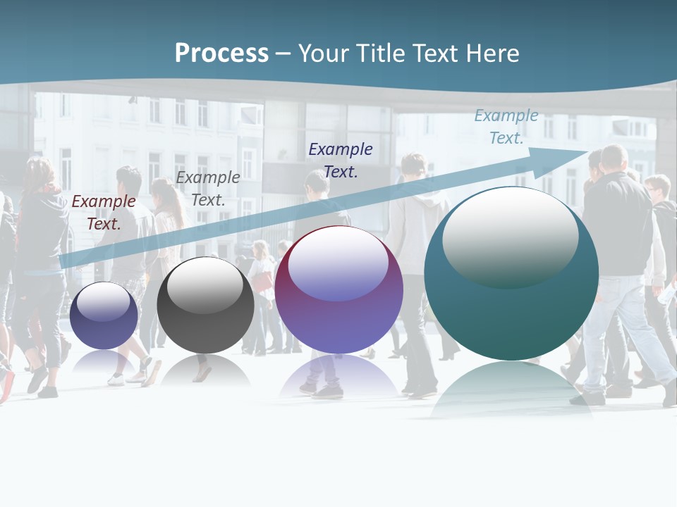 A Group Of People Walking Down A Street PowerPoint Template