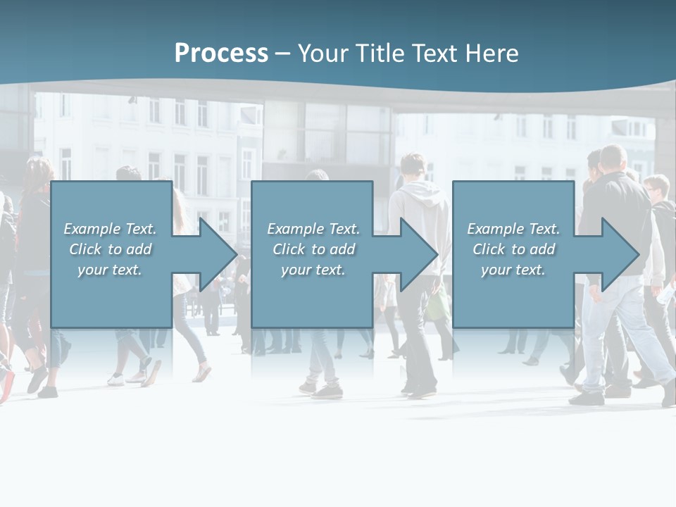 A Group Of People Walking Down A Street PowerPoint Template