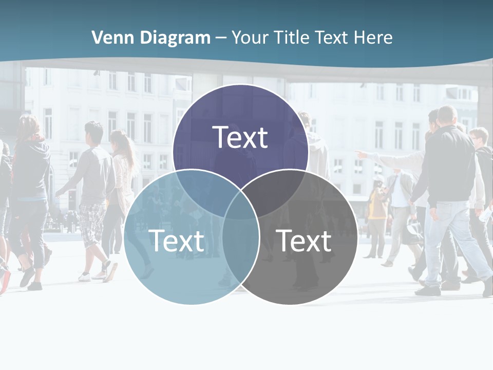 A Group Of People Walking Down A Street PowerPoint Template