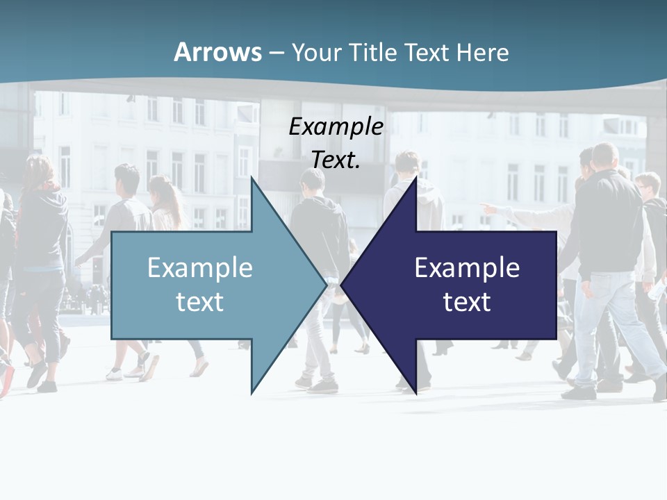 A Group Of People Walking Down A Street PowerPoint Template