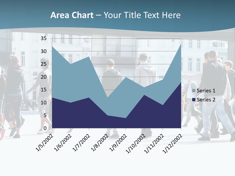 A Group Of People Walking Down A Street PowerPoint Template