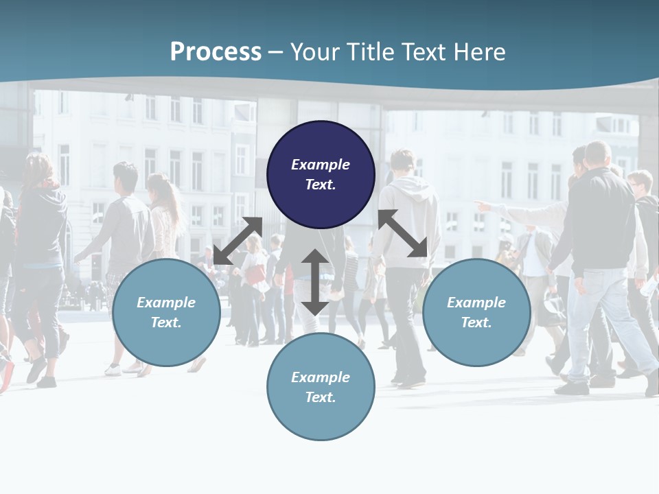 A Group Of People Walking Down A Street PowerPoint Template