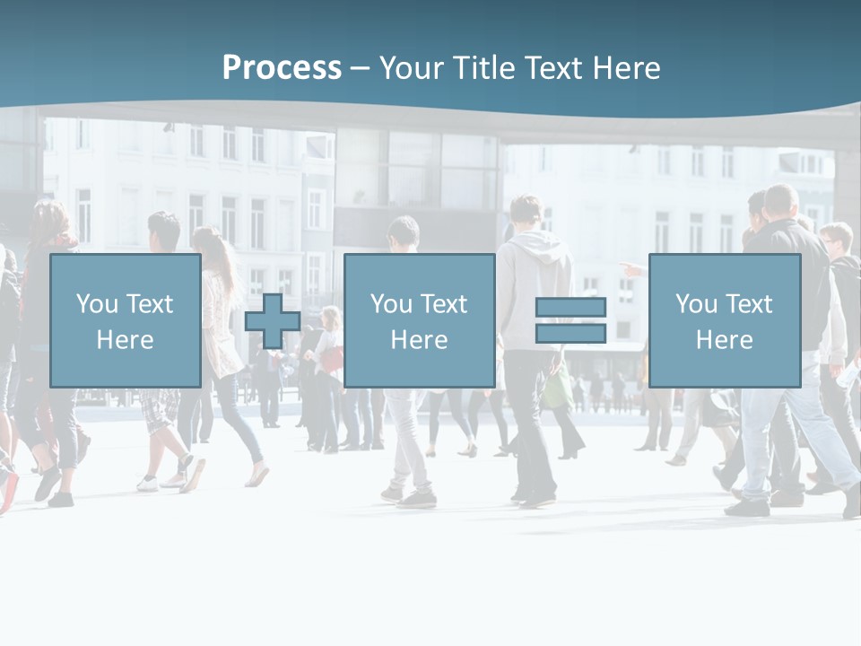 A Group Of People Walking Down A Street PowerPoint Template