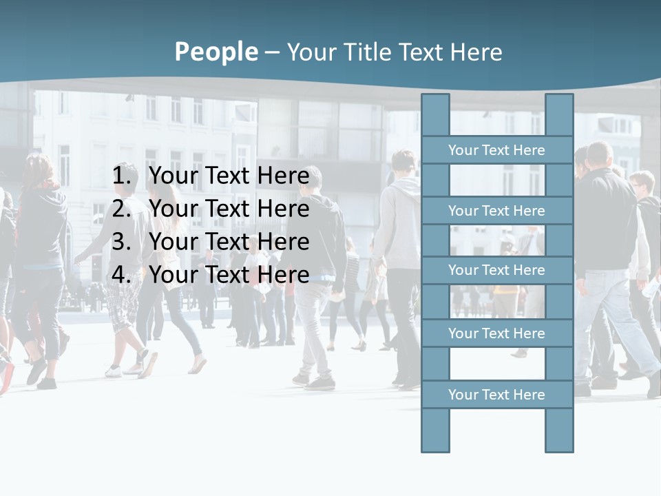 A Group Of People Walking Down A Street PowerPoint Template