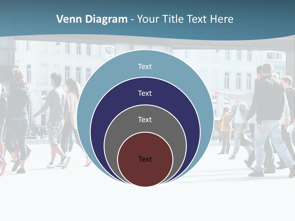 A Group Of People Walking Down A Street PowerPoint Template