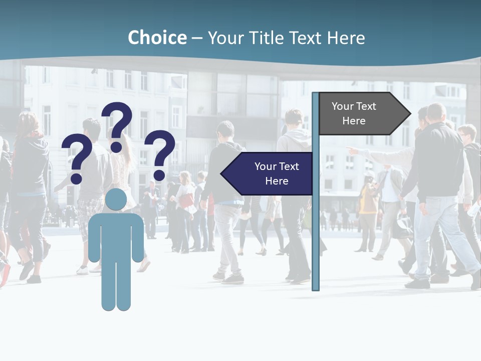 A Group Of People Walking Down A Street PowerPoint Template