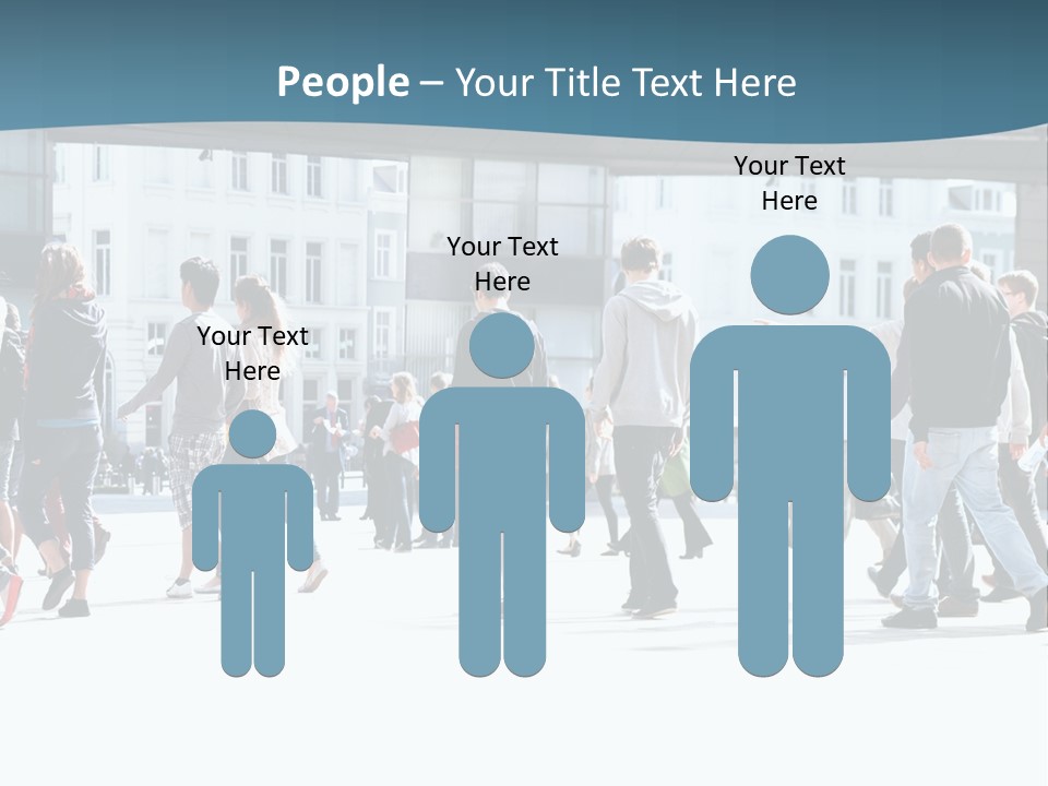 A Group Of People Walking Down A Street PowerPoint Template