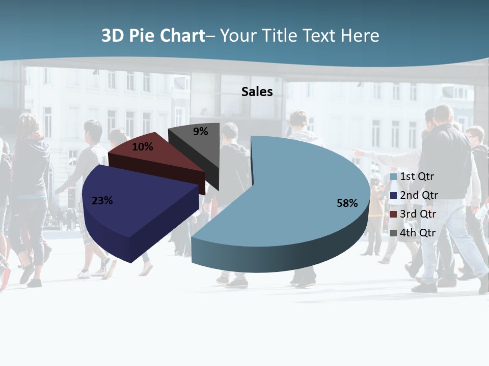 A Group Of People Walking Down A Street PowerPoint Template
