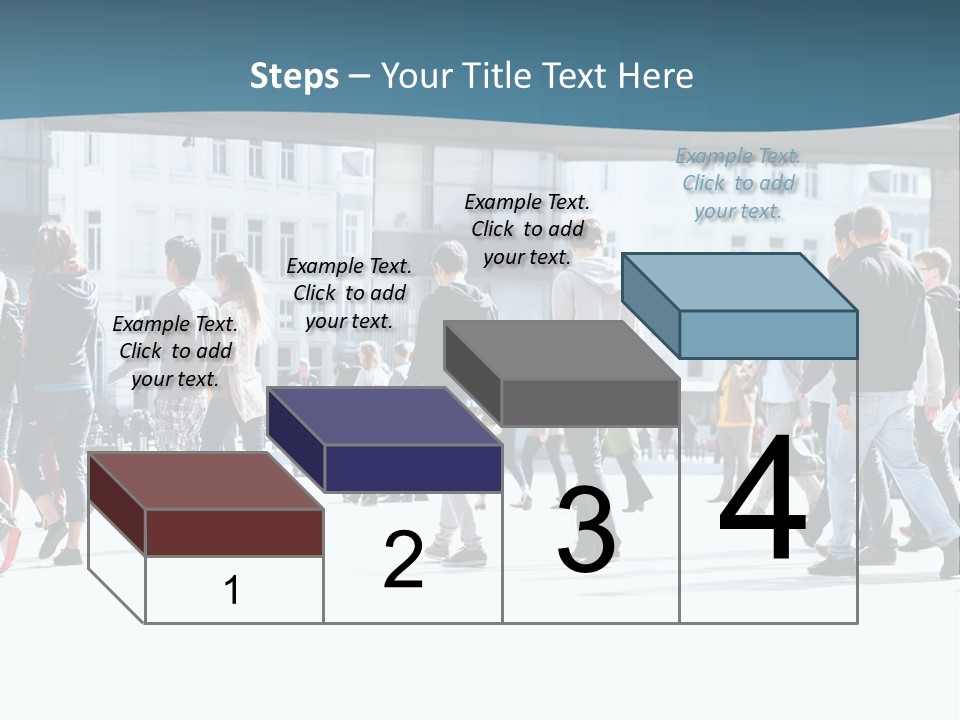 A Group Of People Walking Down A Street PowerPoint Template