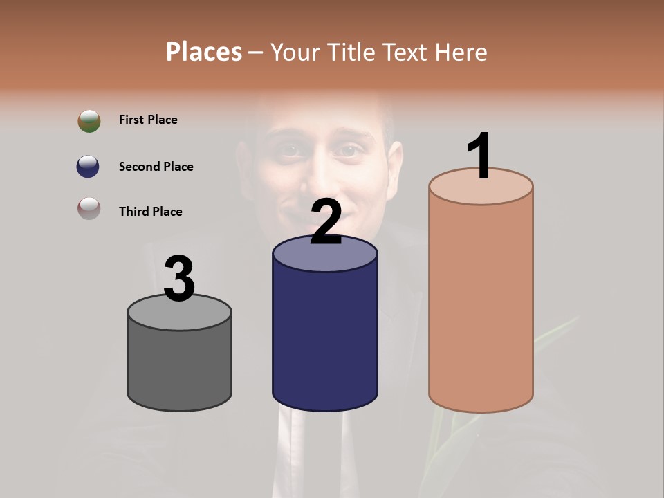 A Man In A Suit And Tie Holding A Yellow Flower PowerPoint Template