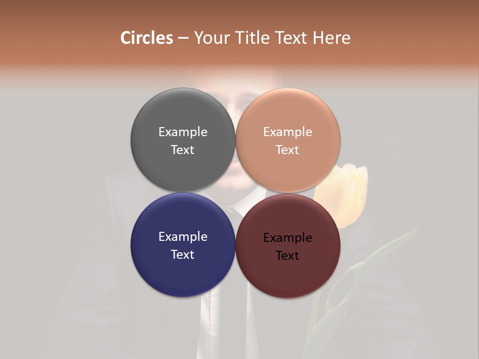 A Man In A Suit And Tie Holding A Yellow Flower PowerPoint Template