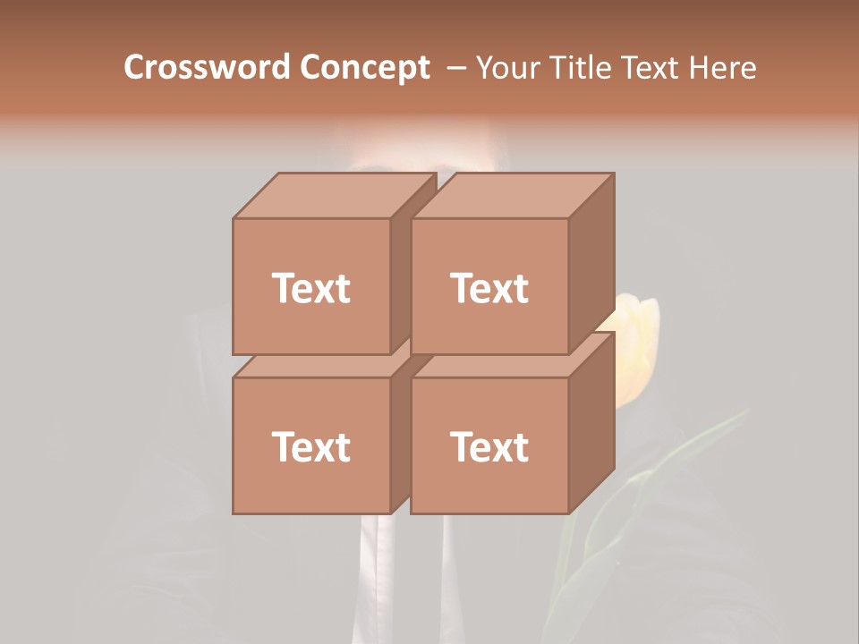 A Man In A Suit And Tie Holding A Yellow Flower PowerPoint Template