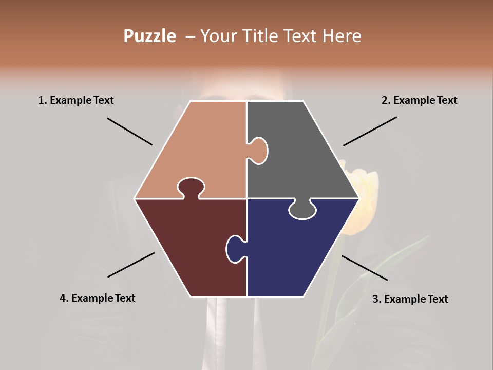 A Man In A Suit And Tie Holding A Yellow Flower PowerPoint Template