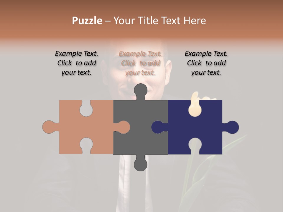 A Man In A Suit And Tie Holding A Yellow Flower PowerPoint Template