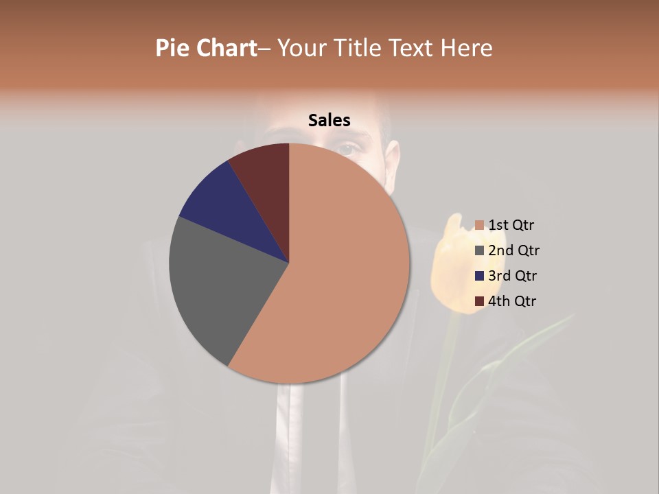 A Man In A Suit And Tie Holding A Yellow Flower PowerPoint Template