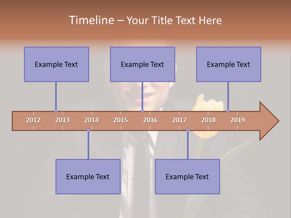 A Man In A Suit And Tie Holding A Yellow Flower PowerPoint Template