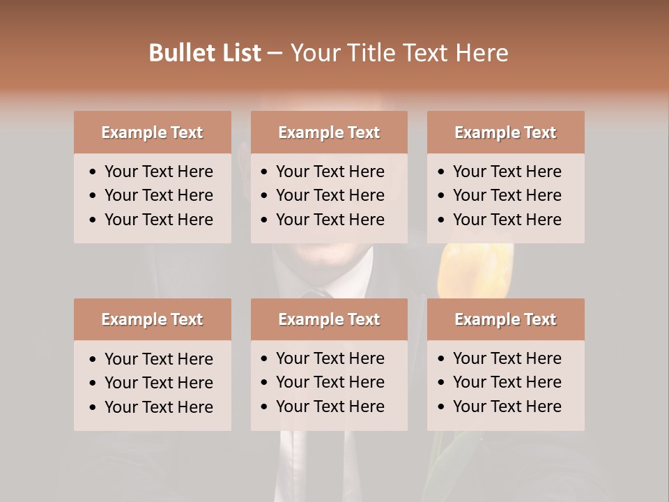 A Man In A Suit And Tie Holding A Yellow Flower PowerPoint Template