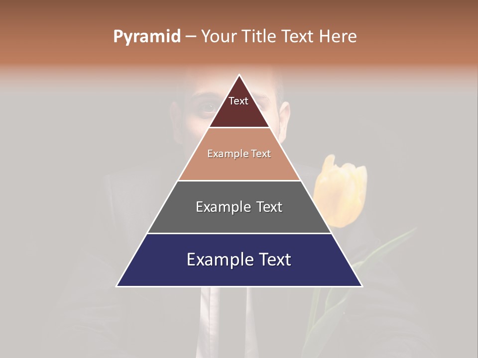 A Man In A Suit And Tie Holding A Yellow Flower PowerPoint Template