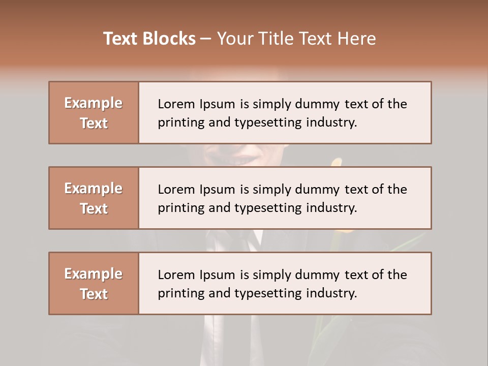 A Man In A Suit And Tie Holding A Yellow Flower PowerPoint Template