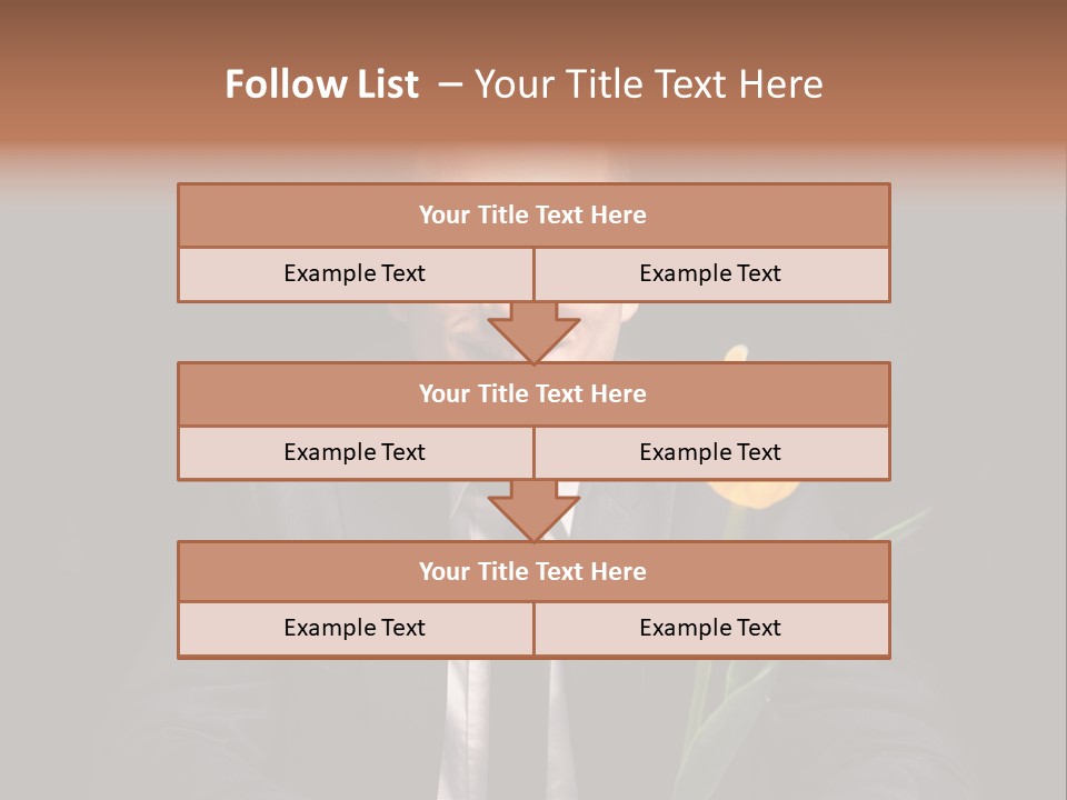 A Man In A Suit And Tie Holding A Yellow Flower PowerPoint Template