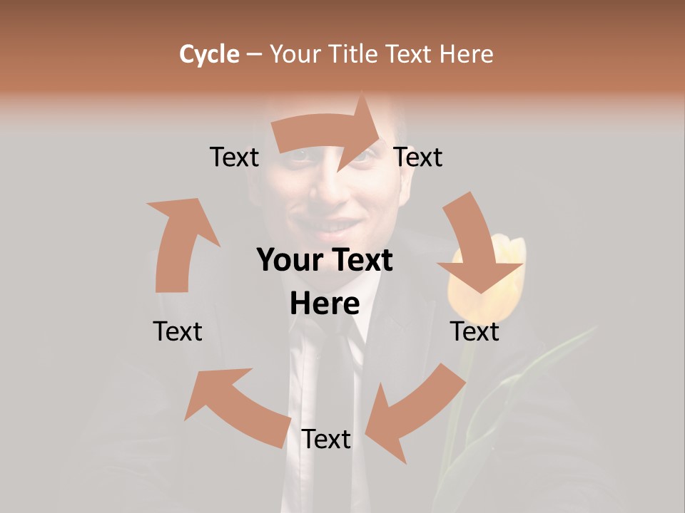 A Man In A Suit And Tie Holding A Yellow Flower PowerPoint Template