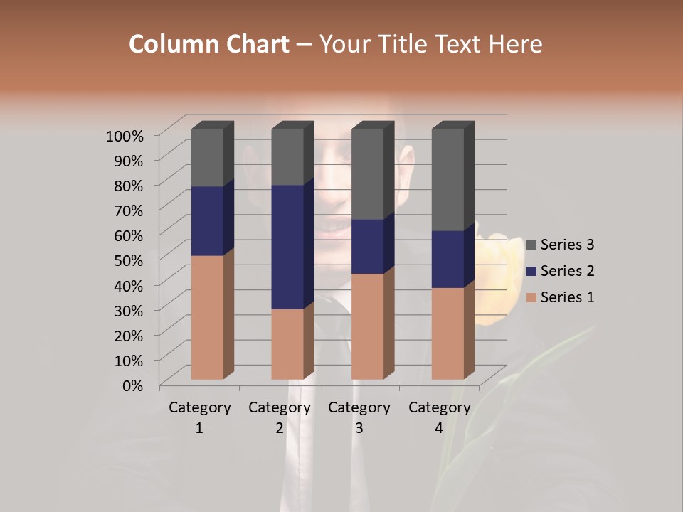 A Man In A Suit And Tie Holding A Yellow Flower PowerPoint Template
