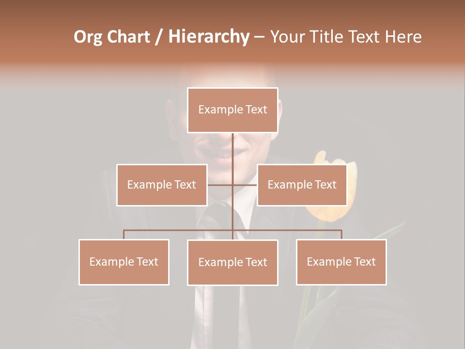 A Man In A Suit And Tie Holding A Yellow Flower PowerPoint Template