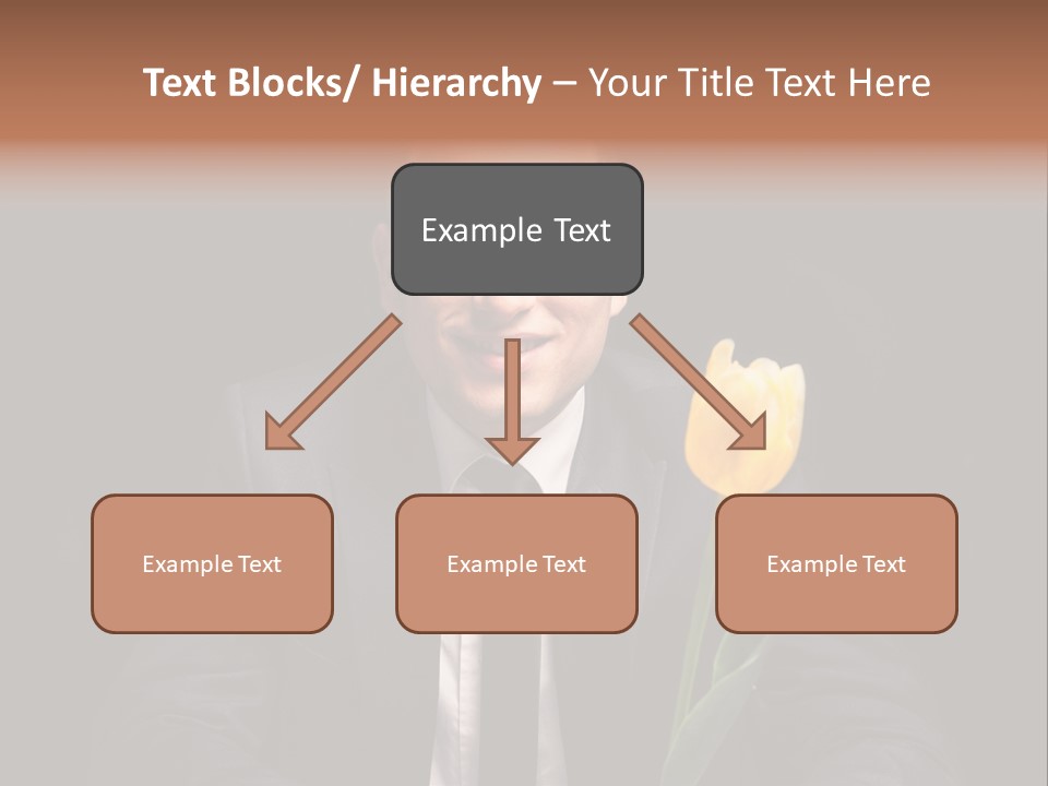 A Man In A Suit And Tie Holding A Yellow Flower PowerPoint Template
