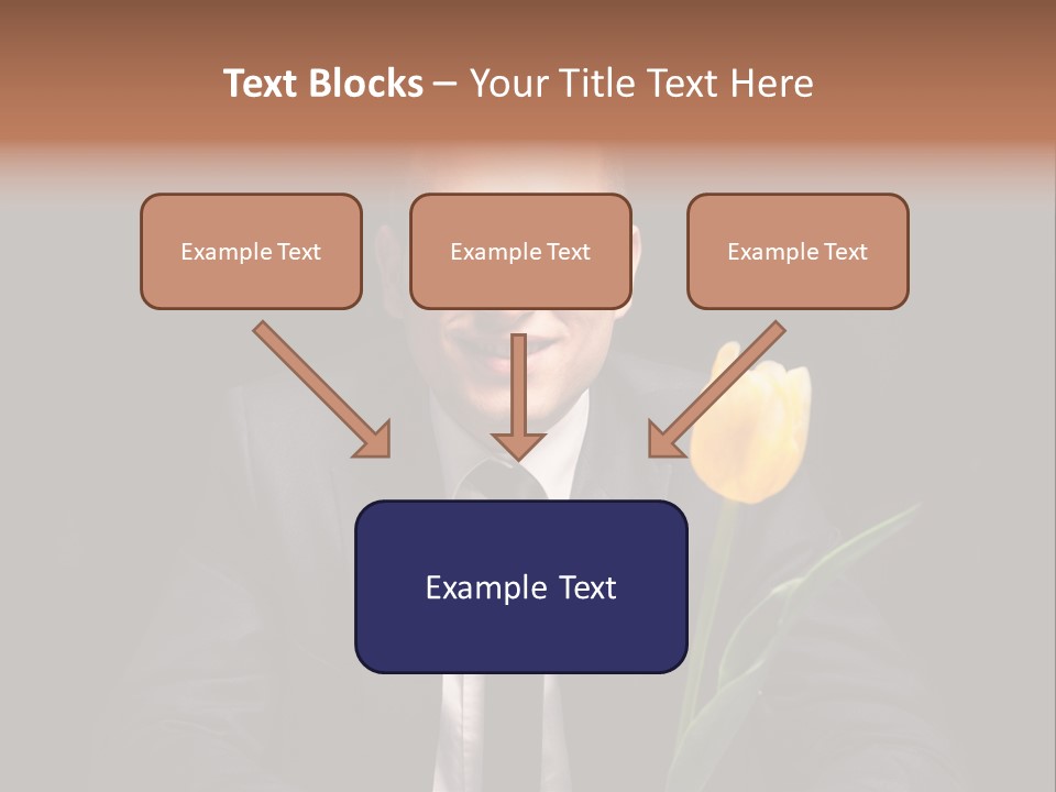 A Man In A Suit And Tie Holding A Yellow Flower PowerPoint Template