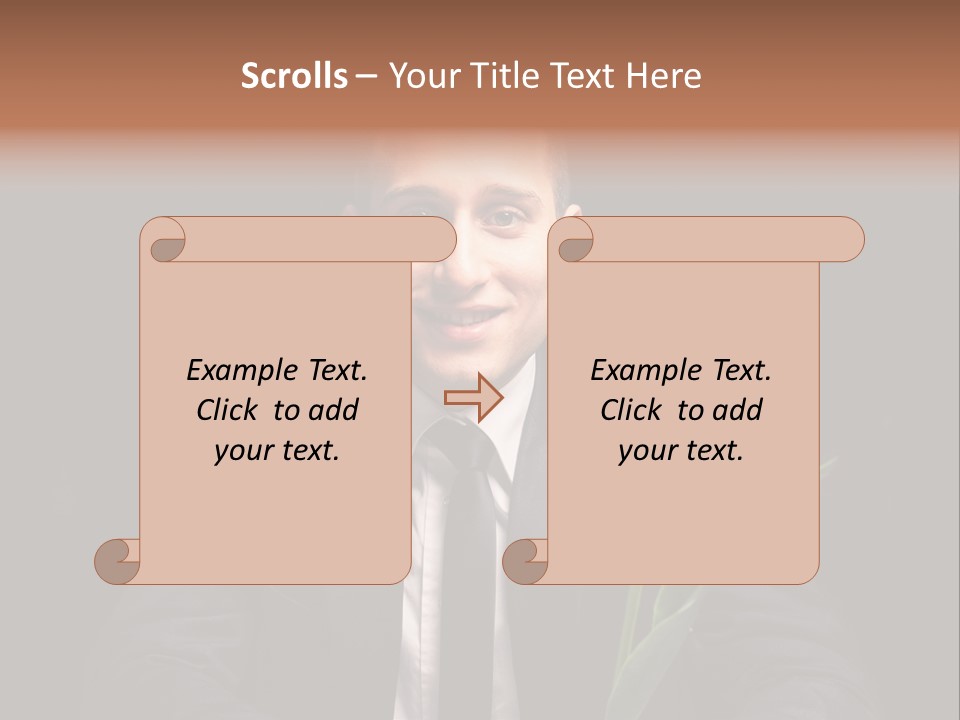 A Man In A Suit And Tie Holding A Yellow Flower PowerPoint Template