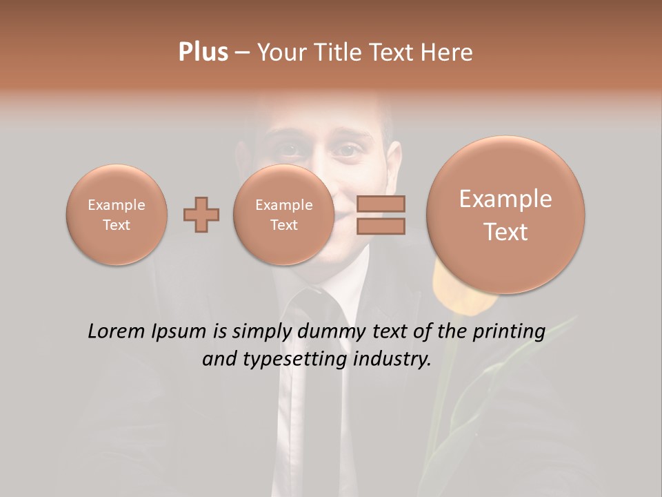 A Man In A Suit And Tie Holding A Yellow Flower PowerPoint Template