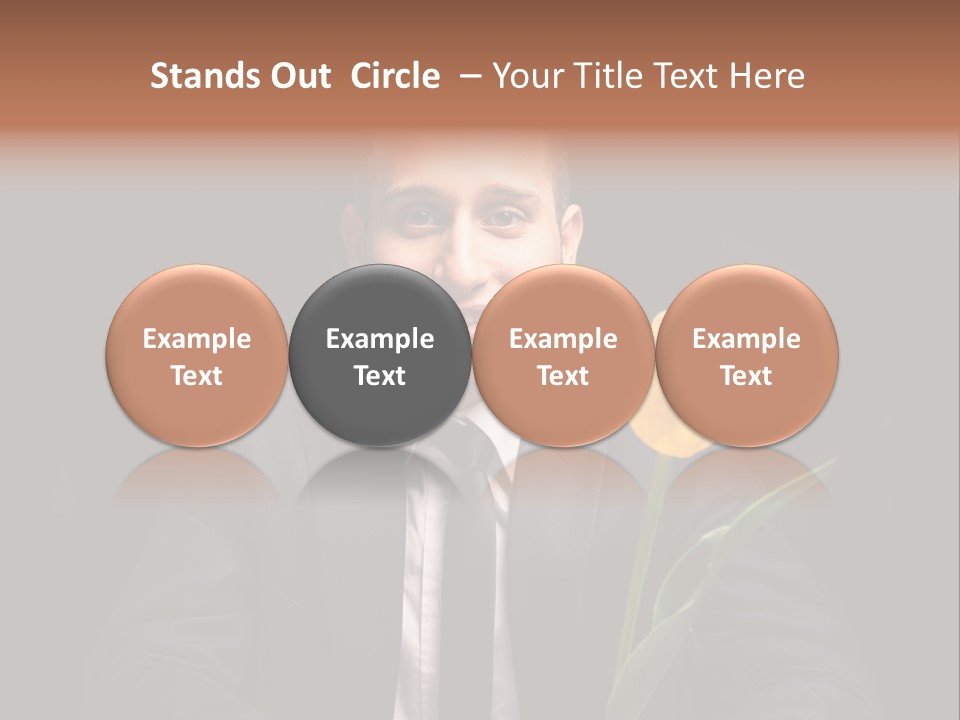 A Man In A Suit And Tie Holding A Yellow Flower PowerPoint Template