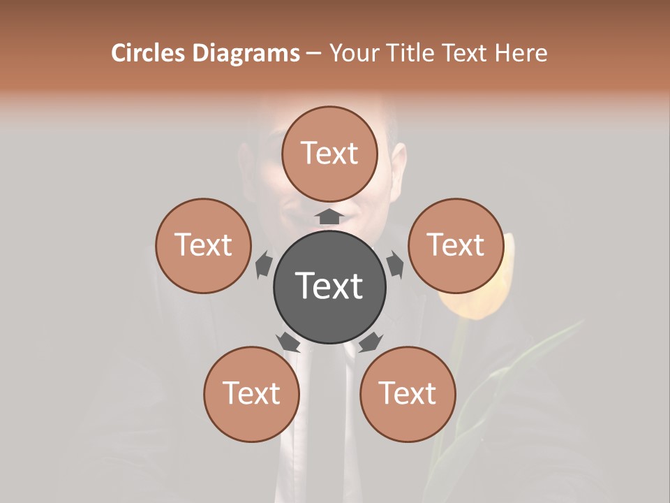 A Man In A Suit And Tie Holding A Yellow Flower PowerPoint Template