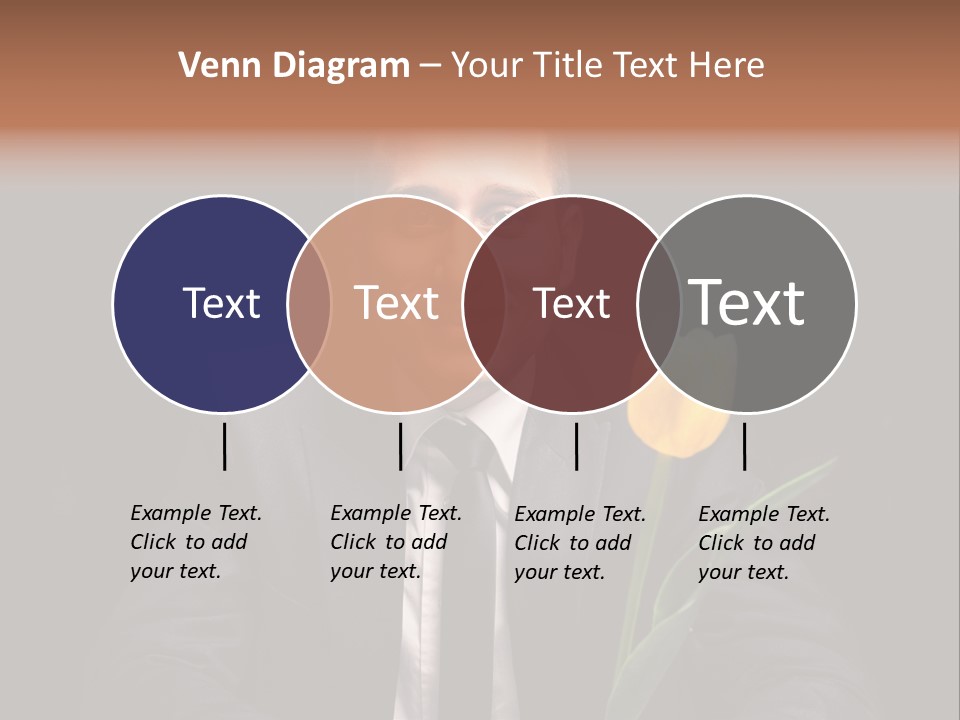 A Man In A Suit And Tie Holding A Yellow Flower PowerPoint Template