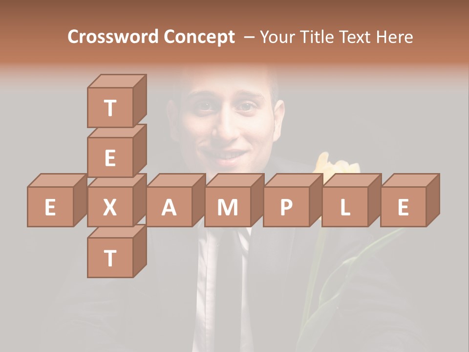 A Man In A Suit And Tie Holding A Yellow Flower PowerPoint Template